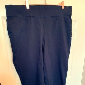 Rafaela Navy Blue Plus Size Stretch Capri Pants